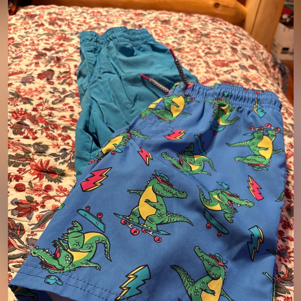 2 pair med boys swim trunks